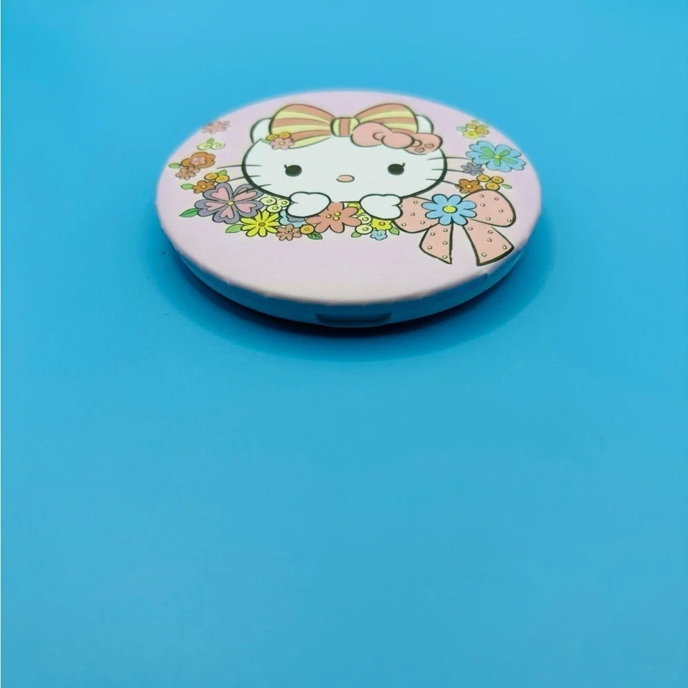Sanrio Hello Kitty and Friends Pink Compact Mirror Teddy Bear Heart Kawaii